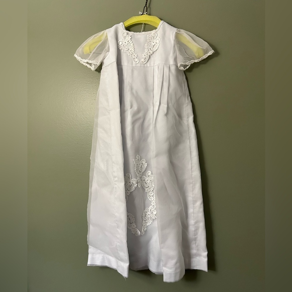 Hand made christening baptism gown size 0-6 month